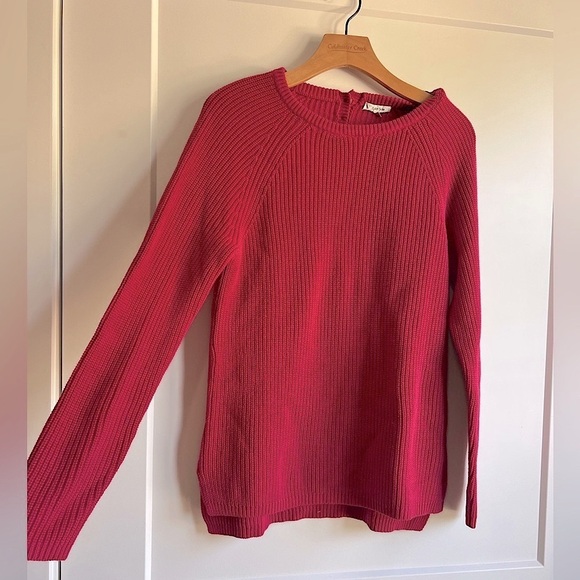 Tyler Boe raspberry sweater small with back button detail ($148) - Picture 1 of 4